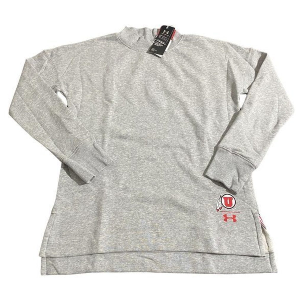 Under Armour Utah Utes Mock‎ Neck Spirit Jersey Sweater Grey Women's Size XL